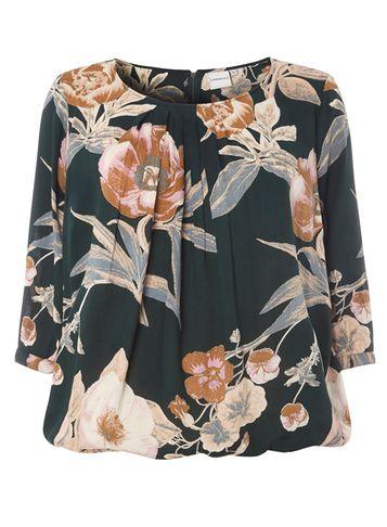 Dorothy Perkins *juna Rose Curve Green Floral Print Blouse