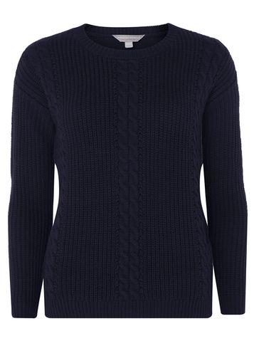 Dorothy Perkins Navy Cable Knitted Jumper