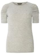 Dorothy Perkins Grey Ruched Sleeve T-shirt