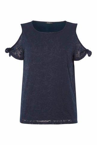 Dorothy Perkins *roman Originals Navy Floral Burnout Top