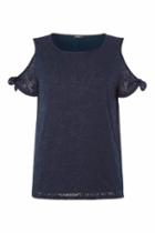 Dorothy Perkins *roman Originals Navy Floral Burnout Top