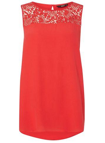Dorothy Perkins *only Red Lace Trim Top