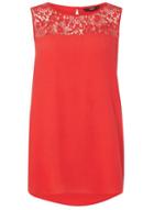 Dorothy Perkins *only Red Lace Trim Top