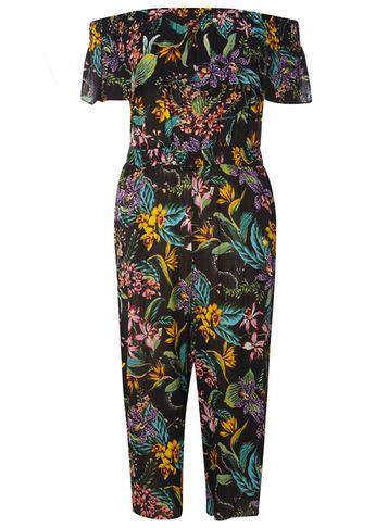 Dorothy Perkins Black Tropical Culottes Jumpsuit