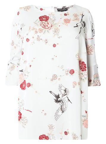 Dorothy Perkins Dp Curve Grey Heron Tie Sleeve Top