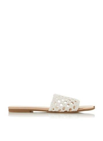 *head Over Heels By Dune White 'leeo' Ladies Flat Sandals
