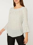 Dorothy Perkins *billie & Blossom Tall White Spot Print Pleat Top