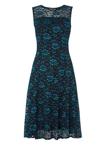 Dorothy Perkins *roman Originals Turquoise Shimmer Skater Dress