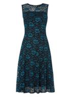 Dorothy Perkins *roman Originals Turquoise Shimmer Skater Dress