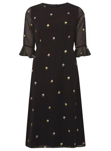 Dorothy Perkins Black Premium Embroidered Midi Dress
