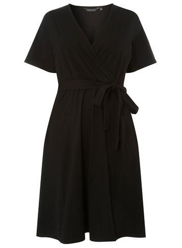 Dorothy Perkins *dp Curve Black Short Sleeve Fit And Flare Dress