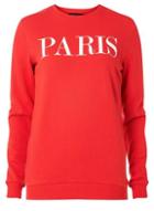 Dorothy Perkins Red Paris Motif Sweatshirt