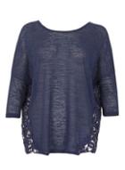 Dorothy Perkins *voulez Vous Navy Crochet Insert Top