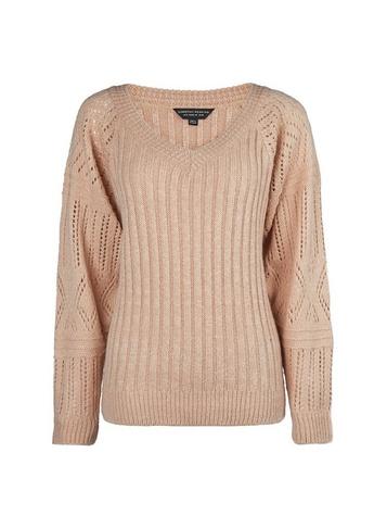 Dorothy Perkins Cream V-neck Cable Jumper