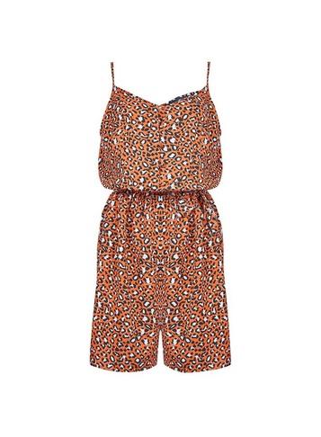 Dorothy Perkins *tall Multicoloured Leopard Print Button Through Playsuit