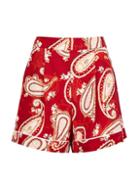Dorothy Perkins Red Paisley Print Piped Shorts