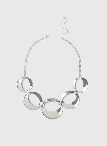 Dorothy Perkins Silver Disc Collar Necklace