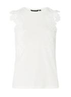 Dorothy Perkins Ivory Lace Trim Shell Top