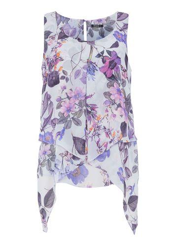 Dorothy Perkins *roman Originals Lilac Floral Print Top