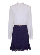 Dorothy Perkins *paper Dolls Navy Lace Belted Dress