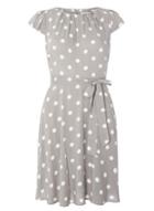 Dorothy Perkins *billie And Blossom Petite Grey Polka Dot Dress