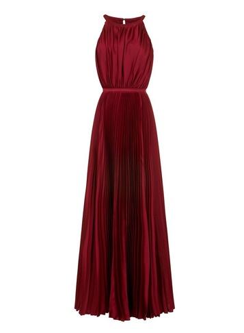 Dorothy Perkins *chi Chi London Burgundy Pleated Maxi Dress