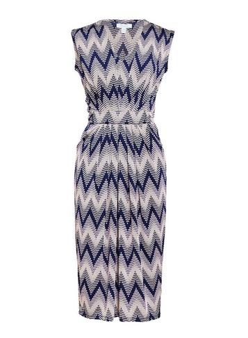 *blue Vanilla Multi Colour V-neck Shift Dress