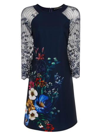 Dorothy Perkins *little Mistress Navy Floral Lace Dress