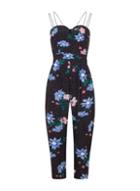 Dorothy Perkins *girls On Film Black Floral And Spot Print Jumpsuit