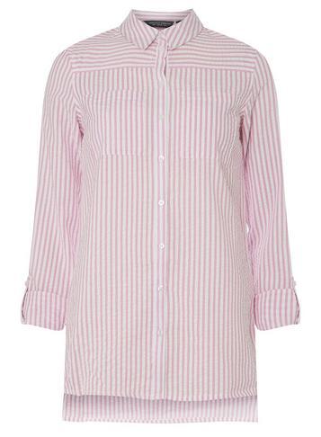 Dorothy Perkins *tall Pink Seersucker Striped Shirt