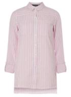 Dorothy Perkins *tall Pink Seersucker Striped Shirt