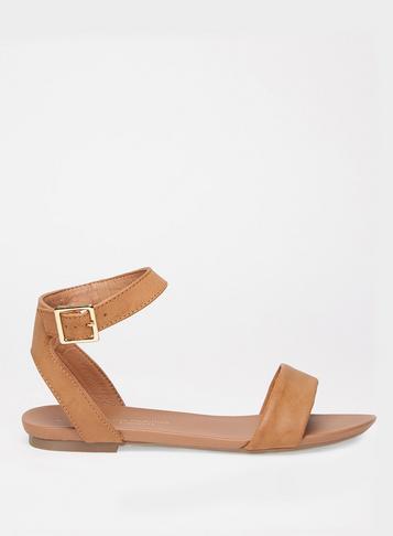 Dorothy Perkins Wide Fit Tan Comfort Fran Sandals