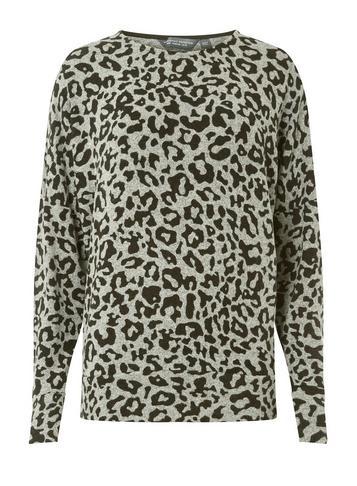 Dorothy Perkins *tall Black Batwing Leopard Jumper