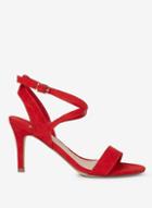 Dorothy Perkins Wide Fit Red 'samia' Microfibre Heeled Sandals