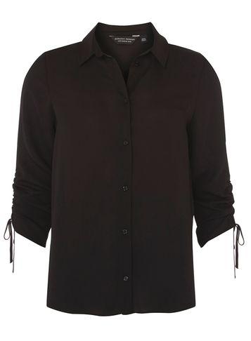 Dorothy Perkins Black Draw Cord Sleeve Shirt
