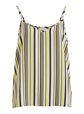 *vila Multi Colour Yellow Stripe Print Camisole Top