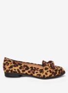 Dorothy Perkins Wide Fit Leopard 'leah' Bow Loafers