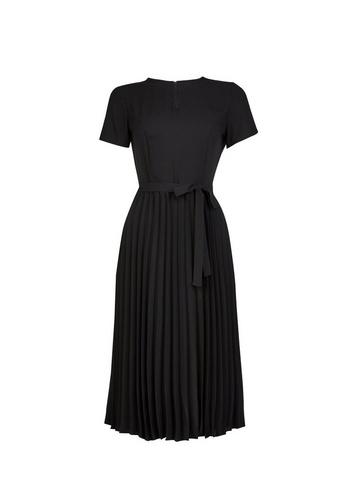 Dorothy Perkins Black Plain Pleat Fit And Flare Dress
