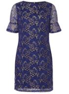 Dorothy Perkins Cobalt Shimmer Lace Shift Dress