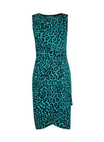*billie & Blossom Teal Animal Print Shift Dress