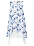 *izabel London Blue Floral Print Layered Hem Shift Dress