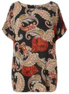 Dorothy Perkins *dp Curve Multi Coloured Paisley Print Zip Back Soft T-shirt