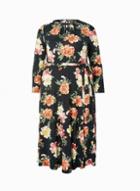 Dorothy Perkins *dp Curve Black Floral Keyhole Midi Dress