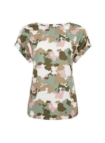 Dorothy Perkins Camouflage Print Button T-shirt