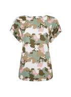 Dorothy Perkins Camouflage Print Button T-shirt
