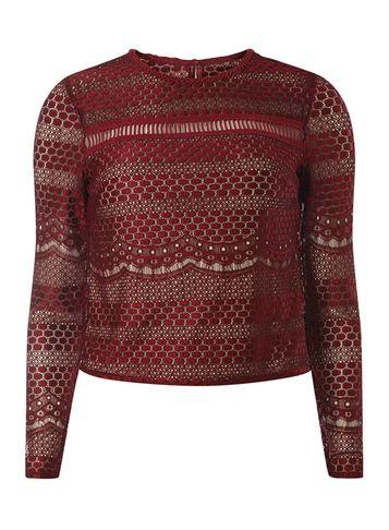 Dorothy Perkins Wine Lace Co-ordinate Top