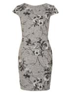 Dorothy Perkins *izabel London Grey Floral Print Bodycon Dress