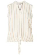 Dorothy Perkins Petite White Striped Tie Front Shirt