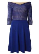 Dorothy Perkins *tall Cobalt Lace Bardot Dress