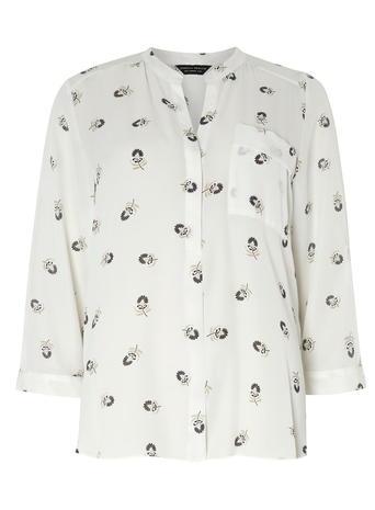 Dorothy Perkins Acorn Print Roll Sleeve Shirt